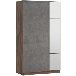 Vaatekaappi Linento Furniture HM1, ruskea/harmaa, 103,8cm