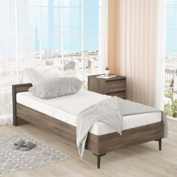 Sängynrunko Linento Furniture AR5, 100x200cm, tummanruskea/harmaa