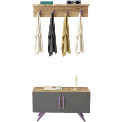 Sivupöytä ja hylly Linento Furniture EC12, violetti