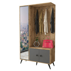 Vaatesäilytyskaluste Linento Furniture VL65, ruskea/harmaa