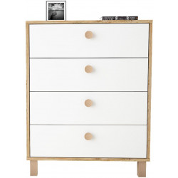 Lipasto Linento Furniture VL80, ruskea/valkoinen