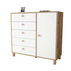 Säilytyskaluste Linento Furniture VL83, ruskea/valkoinen