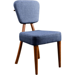 Ruokapöydän tuoli Linento Furniture Lici, 2kpl, ruskea/sininen