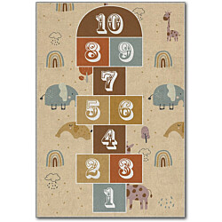 Lastenhuoneen matto Linento Hem Uno 80x140cm beige