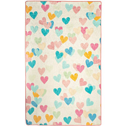 Lastenhuoneen matto Linento Hearts 140x190cm monivärinen