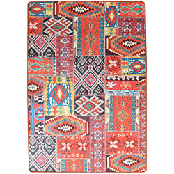 Käytävämatto Linento Patchwork 80x150cm punainen/oranssi