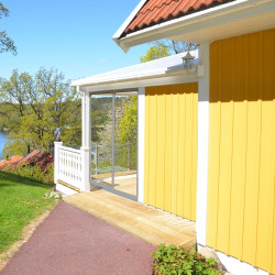 Terassin liukuovi Landskap Stadig, pidennetty kesäkausi, 2 osaa, 2104 mm, alumiini, napsautuslukko