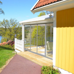Terassin liukuovi Landskap Stadig, pidennetty kesäkausi, 3 osaa, 2827 mm, alumiini, napsautuslukko
