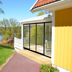 Terassin liukuovi Landskap Stadig, kesäkausi, 4 osaa, 3090 mm, musta