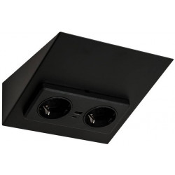 Pistorasia Limente Mini-2C USB, IP20, 58x162x170mm, musta