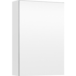 Peilikaappi LED-valolla Temal Choice, 45 cm, vasenkätinen, pistorasia oikea, valkoinen laminaatti
