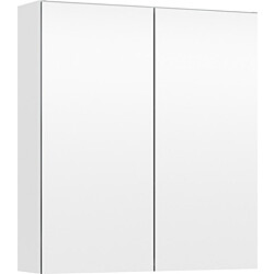Peilikaappi LED-valolla Temal Choice, 60 cm, 2 ovea, pistorasia vasen, valkoinen laminaatti
