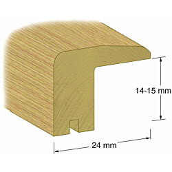 Kynnyslista Lundbergs Natur 24x1000mm, 14-15mm, tammi lakattu
