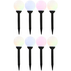Led-aurinkokennovalaisin 8kpl väriä vaihtava pyöreä 15cm rgb