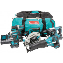 Akkukonesarja Makita DLX5032T, 18V, 5 konetta, 3x5.0Ah akuilla