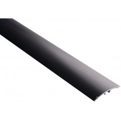 Eritasolista Maler sileä, 0-10mm, 5x40x2000mm, alumiini, tulppa, musta anodisoitu