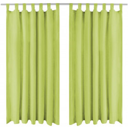 Mikro-satiiniverhot silmukoilla 2 kpl 140x175 cm vihreä