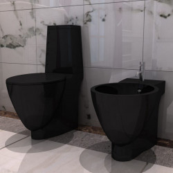 WC-istuin ja bidee musta