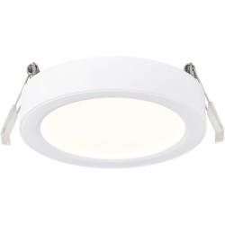 LED-kattovalaisin Nordlux Soller 12, Ø129mm, IP20/44, 3000K/4000K, valkoinen