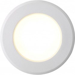 LED-alasvalo Nordlux Birla, ø9,5cm, IP20, himmennettävä, valkoinen