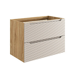 Allaskaappi Interia Waves, laatikoilla, 80 cm, beige/tammi