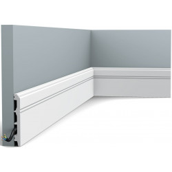 Jalkalista Orac Decor SX105, 13x108x2000mm, polystyreeni, valkoinen