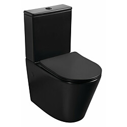WC-istuin Interia Pako Rimless soft-close -kannella kaksoishuuhtelu, mattamusta