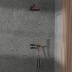 Sadesuihkusetti Scandtap Harmonized 2X Rust, vettä säästävä, termostaattihanalla, piiloasennus, ruskea