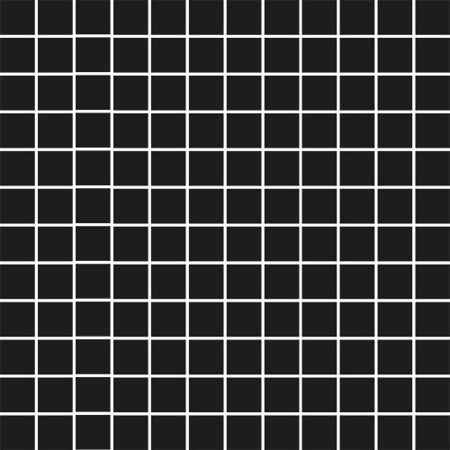 Mosaiikkilaatta Pukkila Mosaico Porcelanico Black, himmeä, sileä, 25x25mm