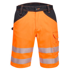 Huomioshortsit Portwest PW348 Hi-Vis, oranssi/musta, koko 40
