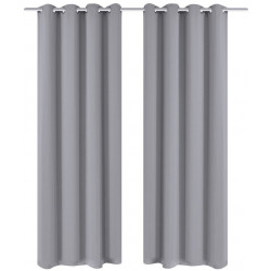 Pimennysverhot purjerenkailla 2 kpl 135x175 cm harmaa