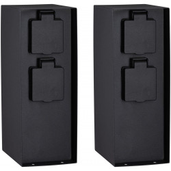 Pistorasiatolppa Paulmann Rio, 4 pistorasiaa, 85x120x230mm, IP44, antrasiitti