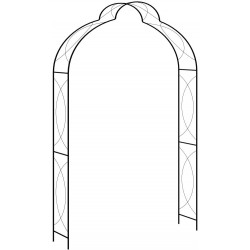 Puutarhakaari musta 150x34x240 cm rauta