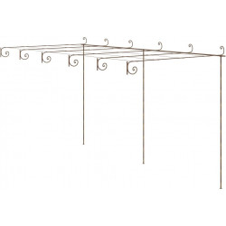 Puutarhan ruusukaari antiikkiruskea 6x3x2,5 m rauta