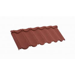 Kivipäällysteinen peltikatto Queentile Classic, 1140x410mm, Punainen