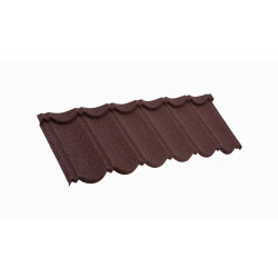 Kivipäällysteinen peltikatto Queentile Classic, 1140x410mm, Tummanruskea