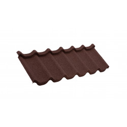 Kivipäällysteinen peltikatto Queentile Standard 1 rivi, 1150x400mm, Tummanruskea