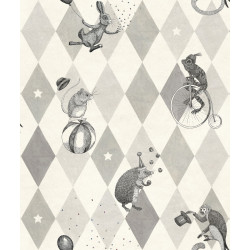 Tapetti Rebel Walls Circus Corner Graphite