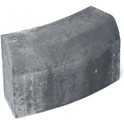 Upotettava reunakivi Rudus H14, kaarre R1000 kupera, 523x170x300mm, sileä, harmaa