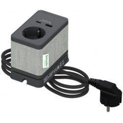 Pistorasiayksikkö Schneider electric Unica System+, pöytäyksikkö, S Schuko+USB-A/C, antrasiitti