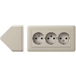 Pistorasia Schneider Electric Exxact, 3-osainen, pinta-asennus kulmaan, metalli