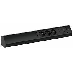 Pistorasiayksikkö Bachmann Casia 2 USB-lataus mattamusta