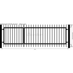 Yhdistelmäportti Scandkom Piha-aita 1100x3000mm, rst