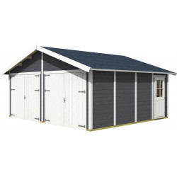 Autotalli Skan Holz Varberg 3, 29.9m², harmaa