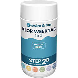 Viikkokloori Swim & Fun Klor Week Tab 1 kg, 200 g / kpl