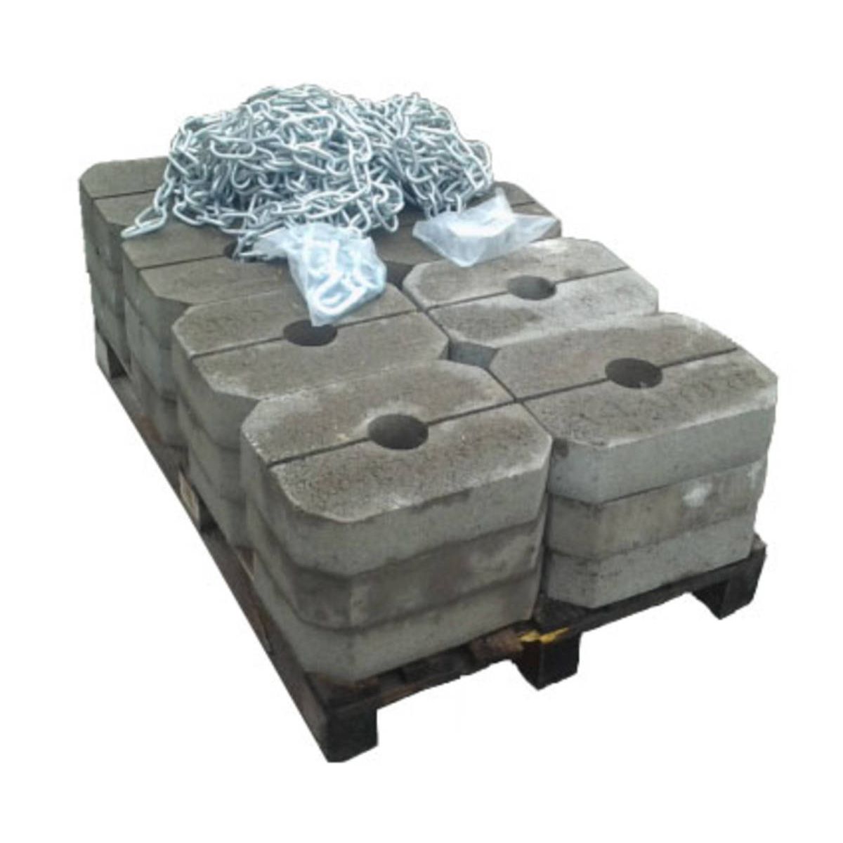 Ankkurointipaketti muoviponttonilaiturille, betoniankkurit 24x25kg