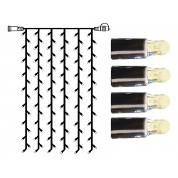 Valoverho System LED Extra musta 8W 102 valoa 1x2m lämmin valkoinen