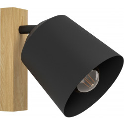 Seinäspottivalaisin Eglo Cotorro, 25W, 14,5x23cm, musta/puu