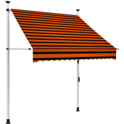 Sisäänkelattava markiisi 150 cm oranssi ja ruskea