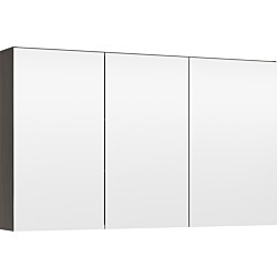 Peilikaappi LED-valolla Temal Choice, 110 cm, 3 ovea, pariovet oikea, pistorasia vasen, ruskea saarni
